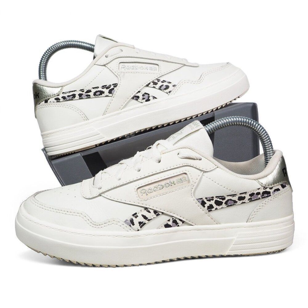 Reebok Club Memt Bold 'Leopard' Leather Casual‎ Shoes H02786 Women's 7.5